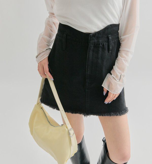  「ウェーブデニム ミニスカート」|スカート|