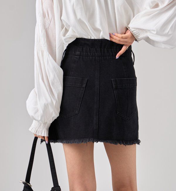  「ウェーブデニム ミニスカート」|スカート|