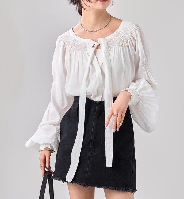  「ウェーブデニム ミニスカート」|スカート|