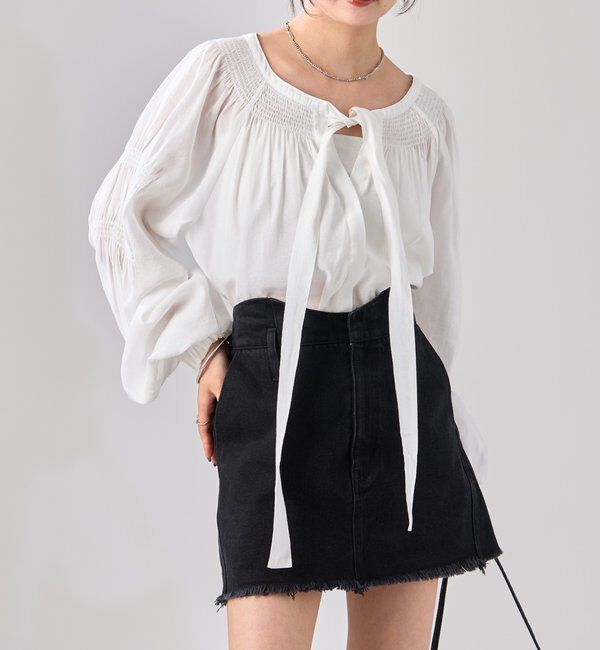  「ウェーブデニム ミニスカート」|スカート|