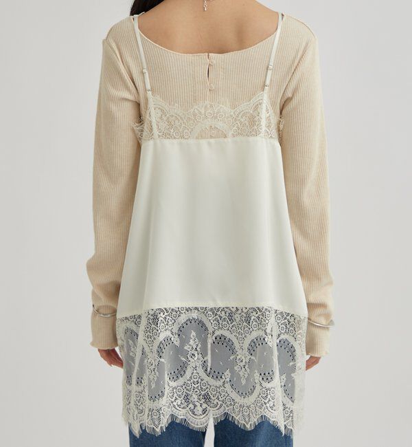  「レースサテンキャミソール」|シャツ・ブラウス|