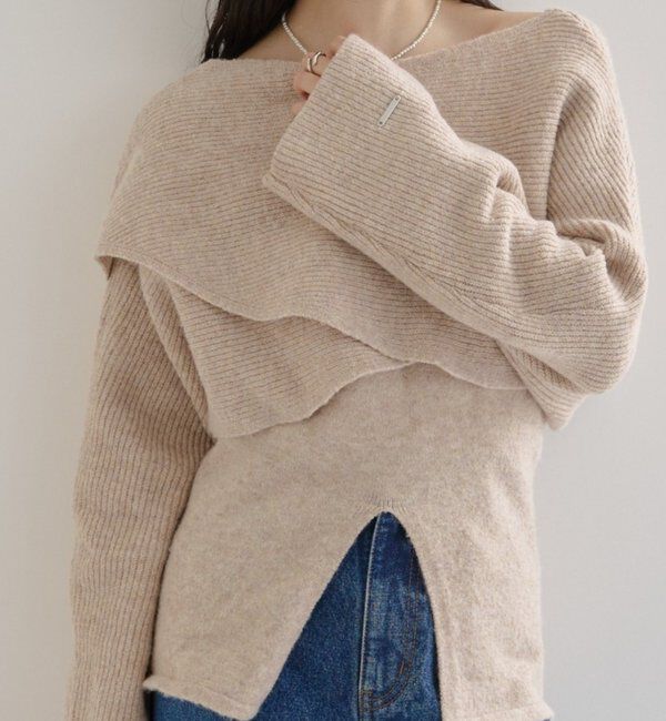  「クロスニットスリットキャミSET」|ニット・セーター|