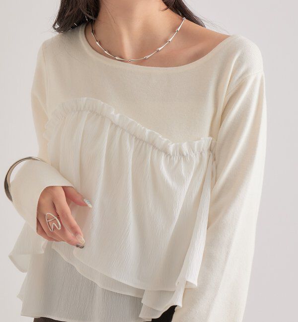  「ビスチェドッキングニット」|ニット・セーター|オフホワイト