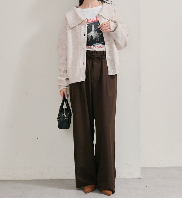  「襟付きプレートニットカーディガン」|カーディガン|