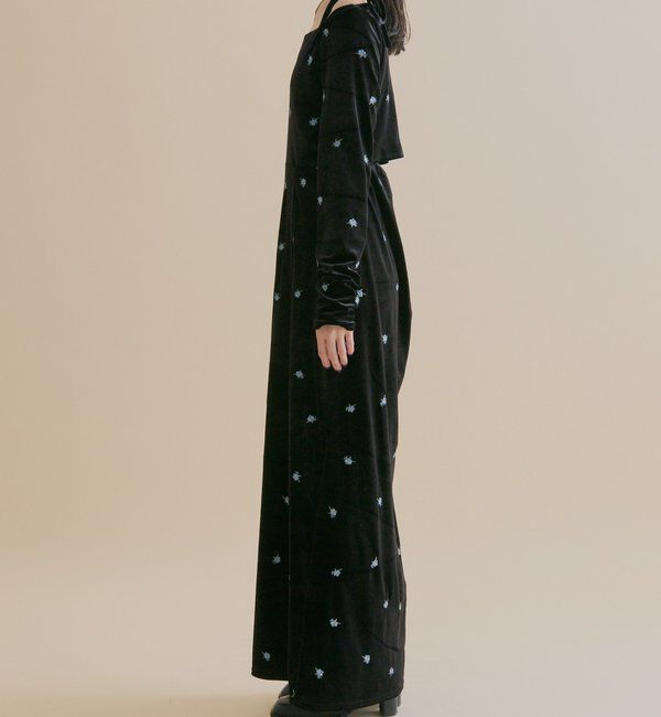  「[森川企画]花柄ベロアワンピース」|ワンピース|