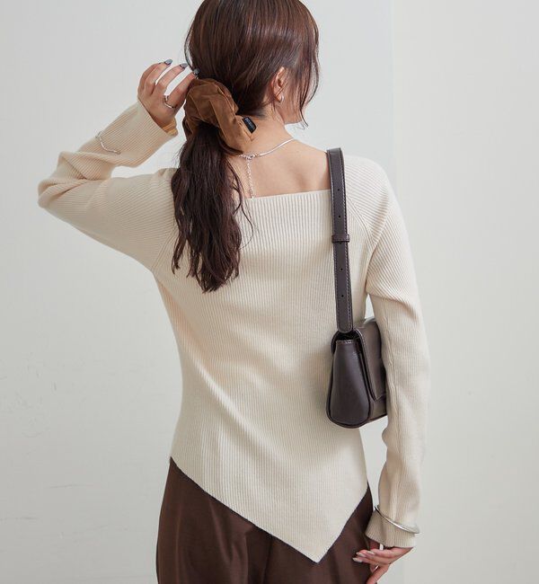  「スクエアネックリブニット」|ニット・セーター|