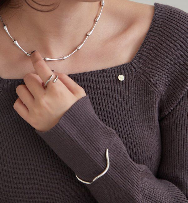  「スクエアネックリブニット」|ニット・セーター|