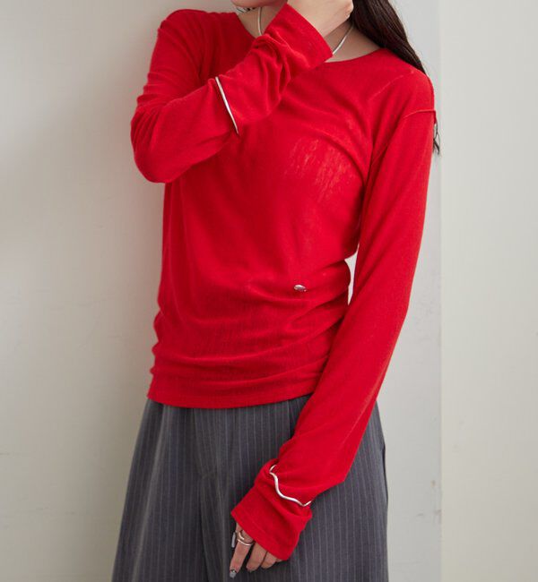  「プレート付きクルーシアーロンT」|Tシャツ・カットソー|