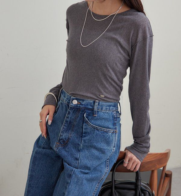  「プレート付きクルーシアーロンT」|Tシャツ・カットソー|