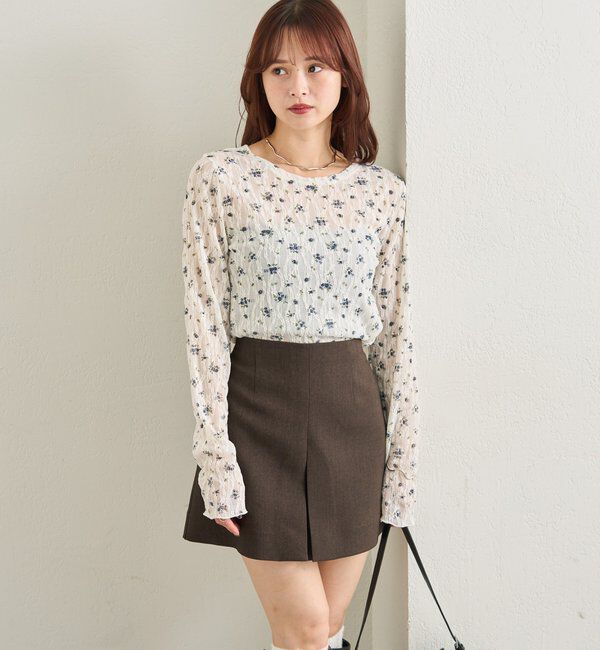  「レース花柄シアーロンT」|Tシャツ・カットソー|