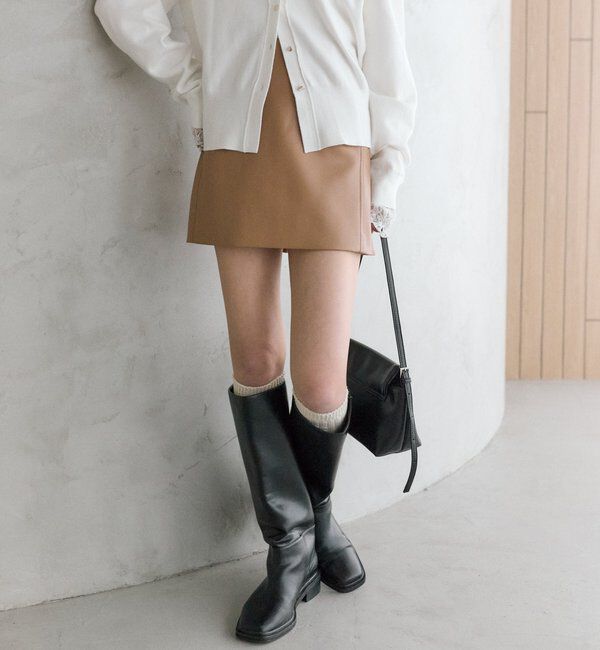  「フェイクレザーミニスカート」|スカート|
