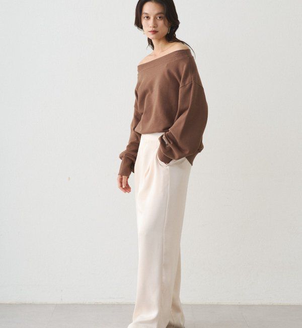  「ワイドベルトサテンパンツ 2nd」|チノ|
