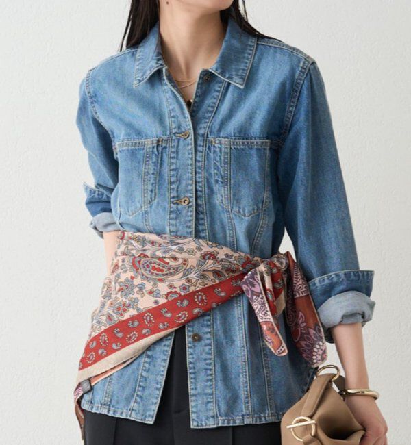  「デニムシャツジャケット」|シャツ・ブラウス|ブルー