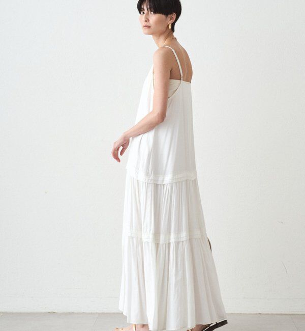  「サテンティアードキャミワンピース」|ワンピース|