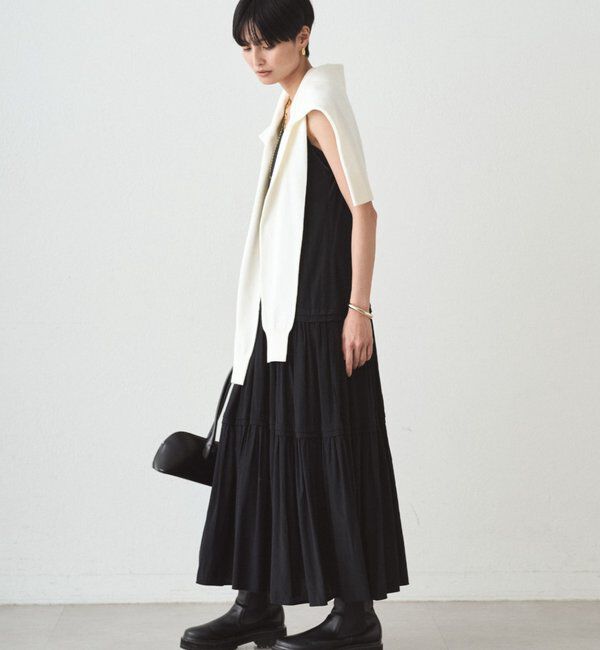  「サテンティアードキャミワンピース」|ワンピース|