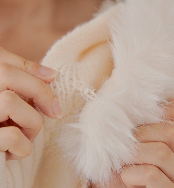  「【SALON by Chico】フードファーWジップニットカーディガン」|ニット・セーター|