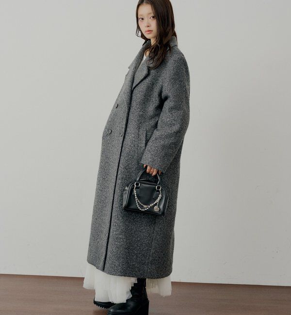  「ロングチェスターコート」|その他|チャコールグレー