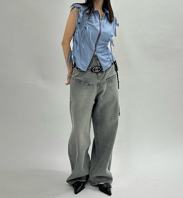  「SLASH POCKET BLAST WIDE DENIM」|デニム|