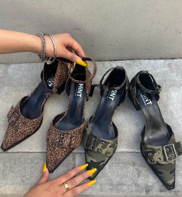  「【HiNT】 BELT STRAP MULE PUMPS」|パンプス|