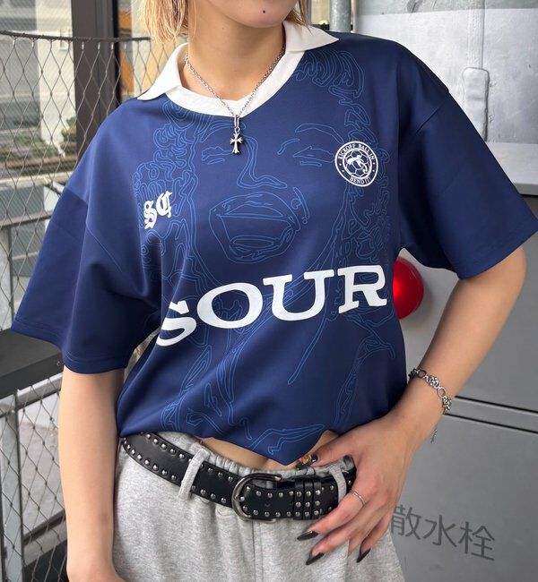  「【SOUR CREAM/サワークリーム】モンローサッカーユニフォームTEE」|Tシャツ・カットソー|ネイビー