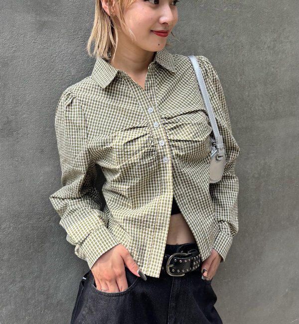  「パフスリーブギャザーブラウス」|シャツ・ブラウス|