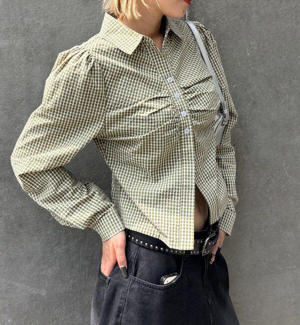  「パフスリーブギャザーブラウス」|シャツ・ブラウス|