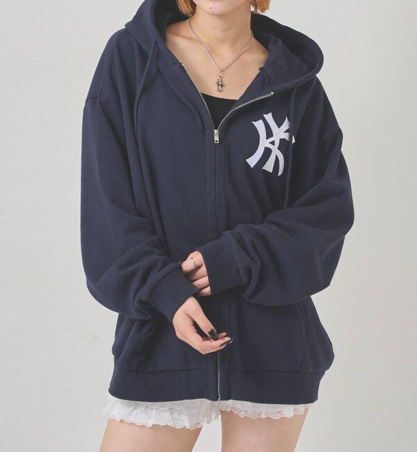  「【KOOKY'N/クーキー】KY LOGOZIPHOODIE」|パーカー|ネイビー