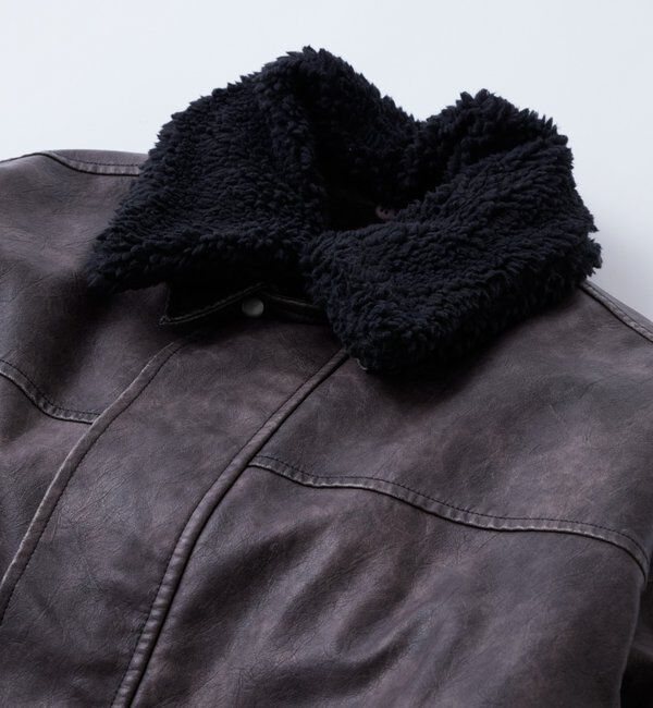  「3-WAY VINTAGE-LIKE LEATHER BOA BLOUSON」|ブルゾン・スタジャン|