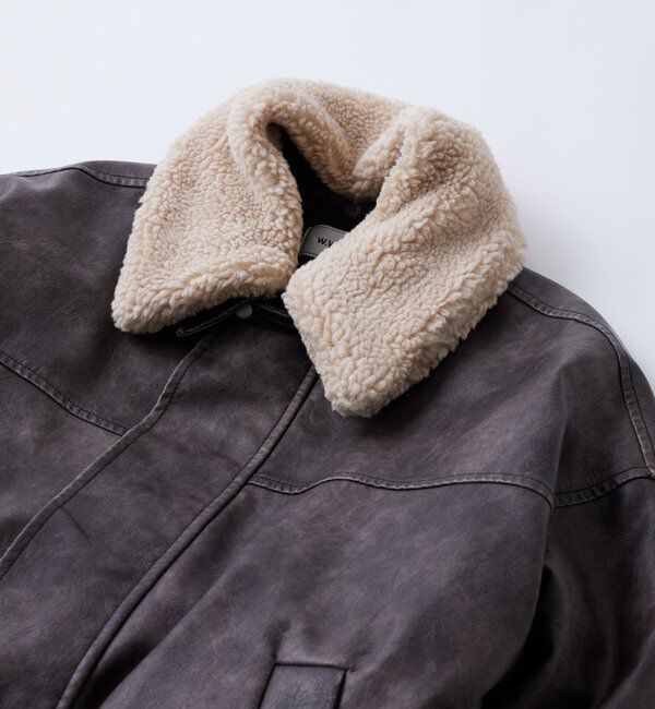  「3-WAY VINTAGE-LIKE LEATHER BOA BLOUSON」|ブルゾン・スタジャン|