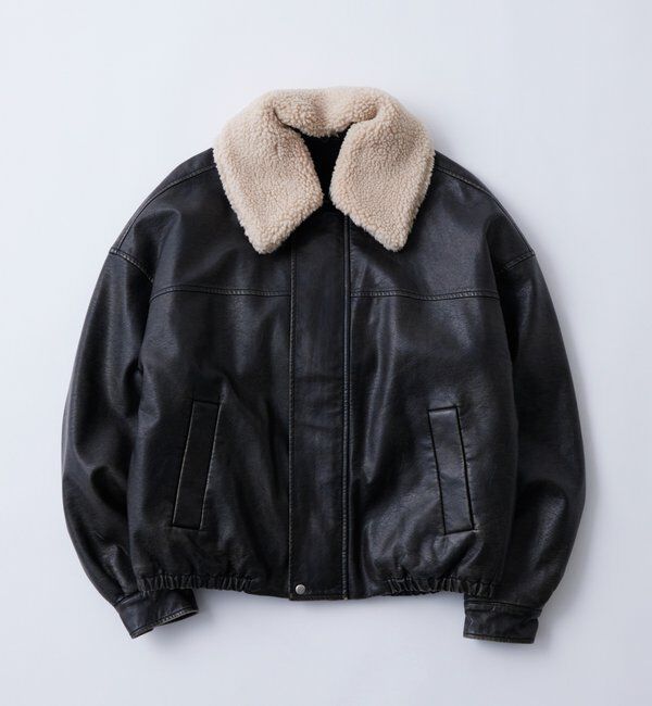  「3-WAY VINTAGE-LIKE LEATHER BOA BLOUSON」|ブルゾン・スタジャン|