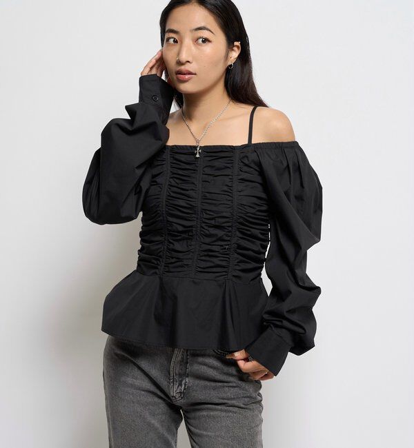  「2WAYオフショルダーパフスリーブブラウス」|シャツ・ブラウス|