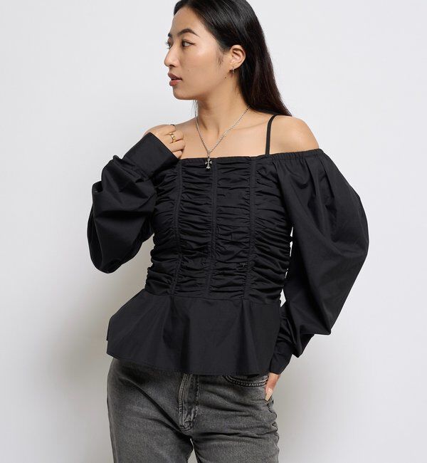  「2WAYオフショルダーパフスリーブブラウス」|シャツ・ブラウス|