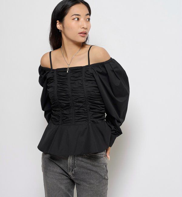  「2WAYオフショルダーパフスリーブブラウス」|シャツ・ブラウス|