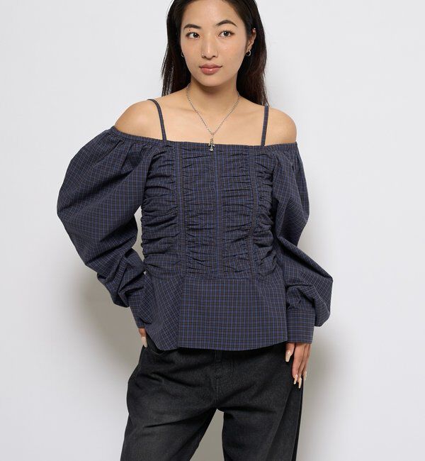  「2WAYオフショルダーパフスリーブブラウス」|シャツ・ブラウス|