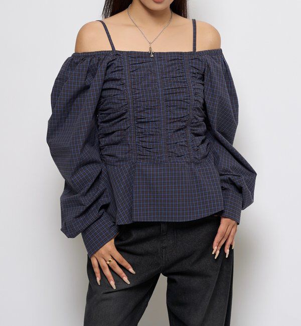 「2WAYオフショルダーパフスリーブブラウス」|シャツ・ブラウス|