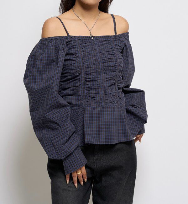  「2WAYオフショルダーパフスリーブブラウス」|シャツ・ブラウス|