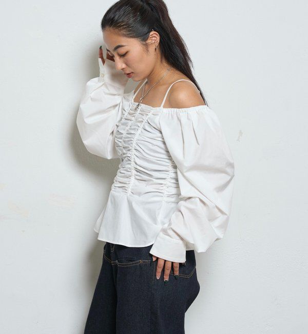  「2WAYオフショルダーパフスリーブブラウス」|シャツ・ブラウス|