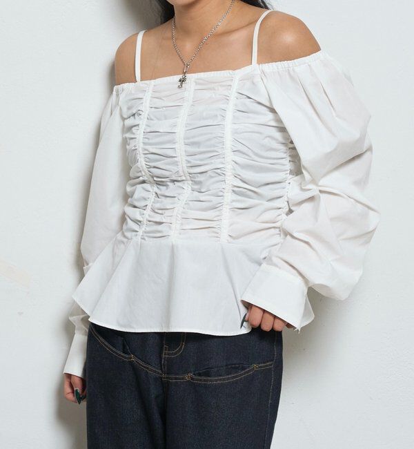  「2WAYオフショルダーパフスリーブブラウス」|シャツ・ブラウス|
