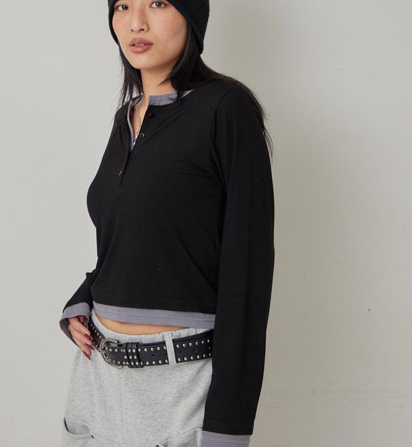  「LAYERED HENLEY TOPS」|Tシャツ・カットソー|