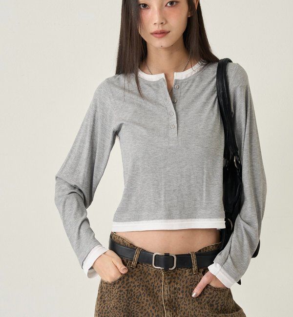  「LAYERED HENLEY TOPS」|Tシャツ・カットソー|