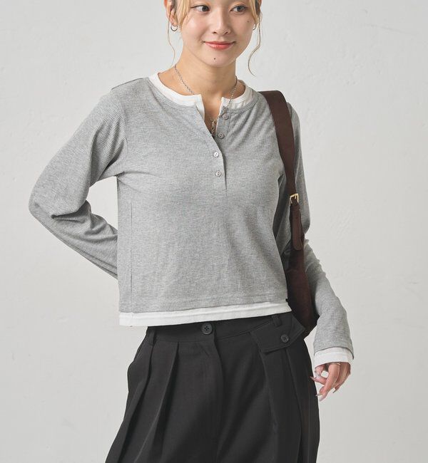  「LAYERED HENLEY TOPS」|Tシャツ・カットソー|