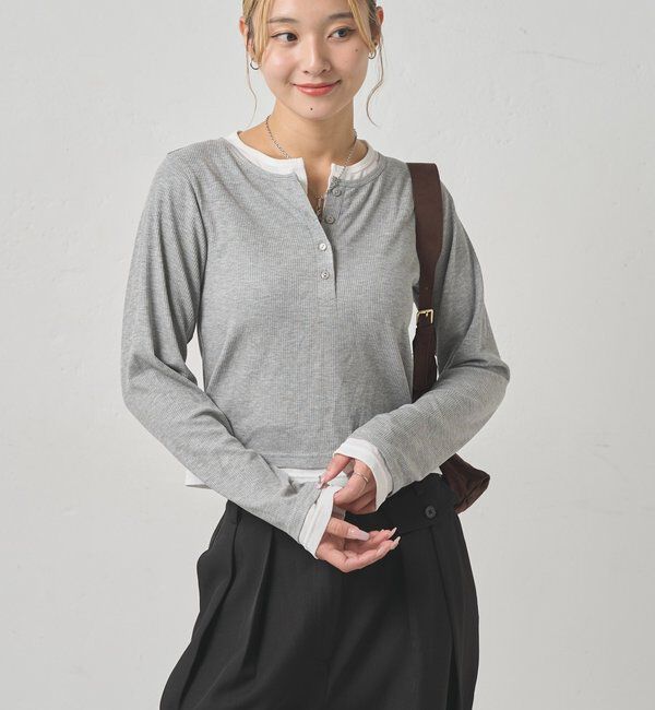 「LAYERED HENLEY TOPS」|Tシャツ・カットソー|