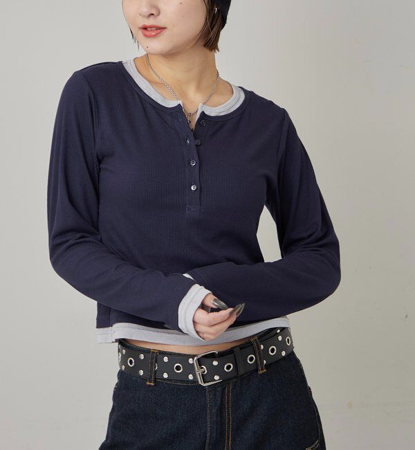  「LAYERED HENLEY TOPS」|Tシャツ・カットソー|