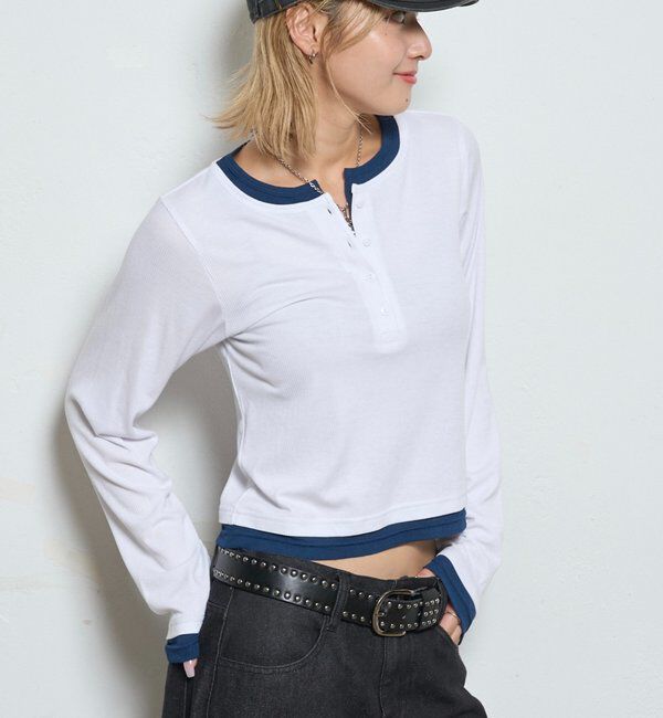  「LAYERED HENLEY TOPS」|Tシャツ・カットソー|
