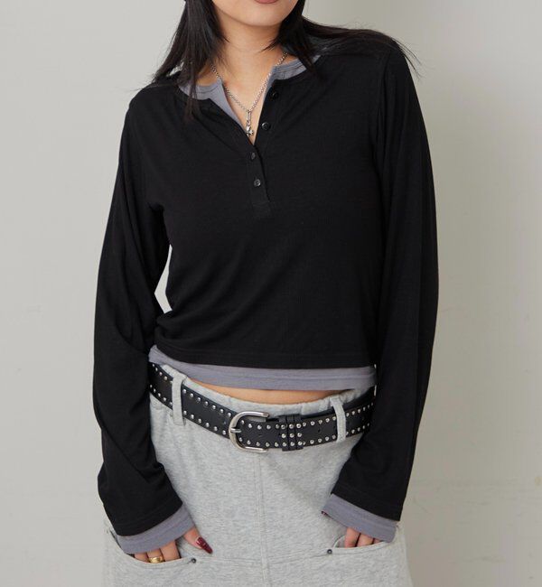  「LAYERED HENLEY TOPS」|Tシャツ・カットソー|