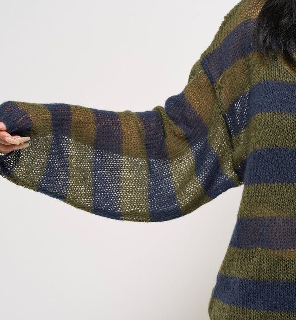  「WIDE BORDER MESH KNIT」|ニット・セーター|