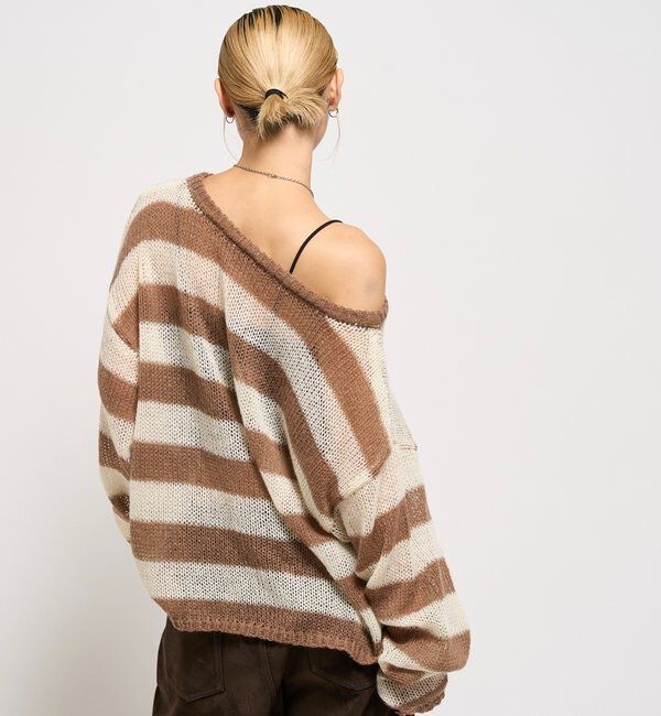  「WIDE BORDER MESH KNIT」|ニット・セーター|