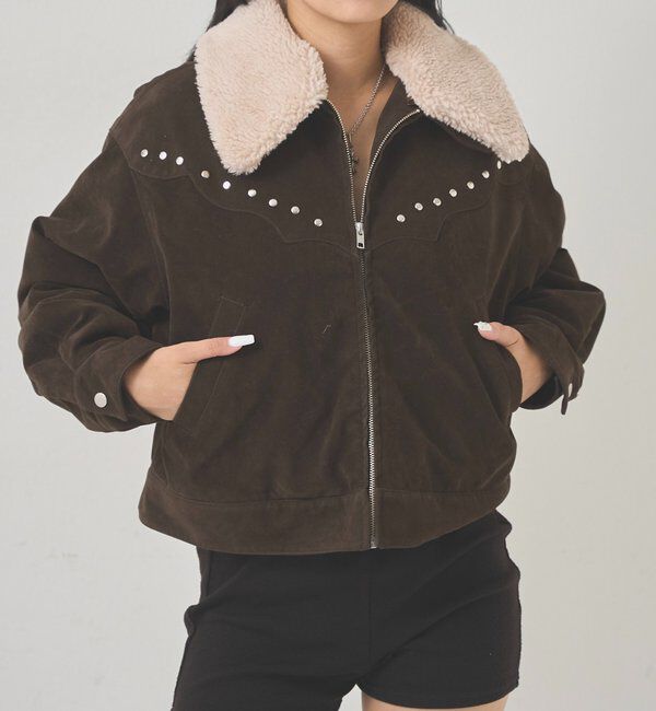  「BOA COLLAR STUDDED SUEDE BLOUSON」|ブルゾン・スタジャン|