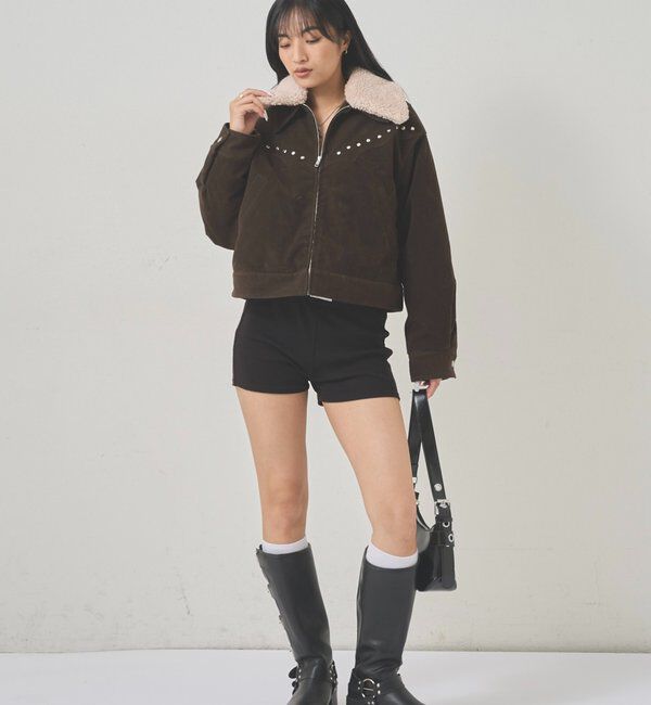  「BOA COLLAR STUDDED SUEDE BLOUSON」|ブルゾン・スタジャン|