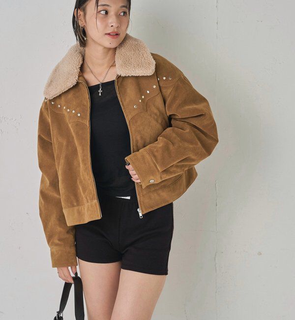  「BOA COLLAR STUDDED SUEDE BLOUSON」|ブルゾン・スタジャン|